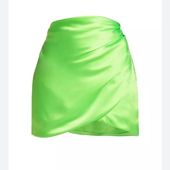 The SEl Women's Wrap Silk Miniskirt - Parakeet size 0 NWT $495 - Picture 4 of 9